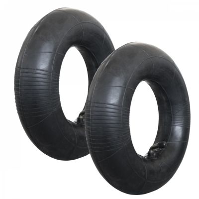 Lot de 2 chambres à air valve coudée pour brouette, diable, chariot, tondeuse ou autre - 4.8 / 4.00 - 8 - Linxor