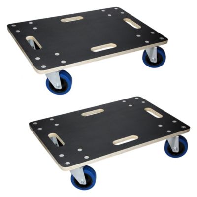 Lot de 2 chariots de transport ECD Germany à roulettes 40x60 cm roues en caoutchouc pivotantes