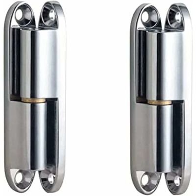 Lot de 2 charnières à visser en acier inoxydable pour portes, boîtes, abris de jardin, fenêtres, 80 mm