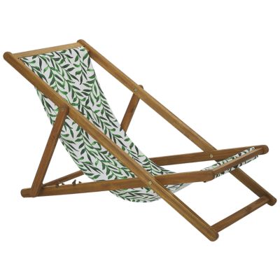 Lot de 2 chiliennes pliantes ANZIO avec tissus de remplacement Motif floral Acacia Marron clair