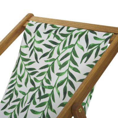 Lot de 2 chiliennes pliantes ANZIO avec tissus de remplacement Motif floral Acacia Marron clair