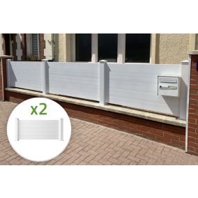 Lot de 2 clôtures aluminium 1,9m NIESEN H.90cm blanc