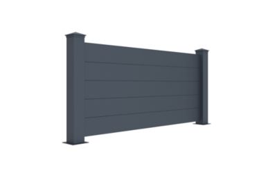 Lot de 2 clôtures aluminium 1,9m NIESEN H.90cm Gris
