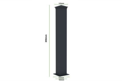 Lot de 2 clôtures aluminium 1,9m NIESEN H.90cm Gris