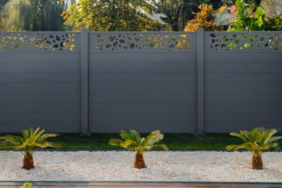 Lot de 2 clôtures aluminium 1,9m SUNNY H.170cm gris