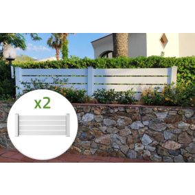Lot de 2 clôtures aluminium 1,9m VOGEL H.90cm blanc