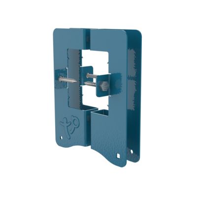 Lot de 2 colliers pour bois carré  en métal 9x9cm bleu