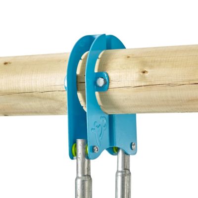 Lot de 2 colliers pour bois rond  en métal D10cm bleu
