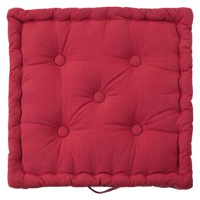 Lot de 2 coussin matelas ISIS 40x40 rouge cerise en coton
