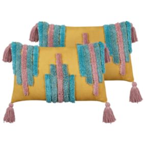 Lot de 2 coussins 30 x 50 cm multicolore DIJKOT
