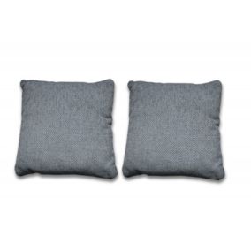 Lot de 2 Coussins 40 x 40 cm tissu gris foncé - DORA