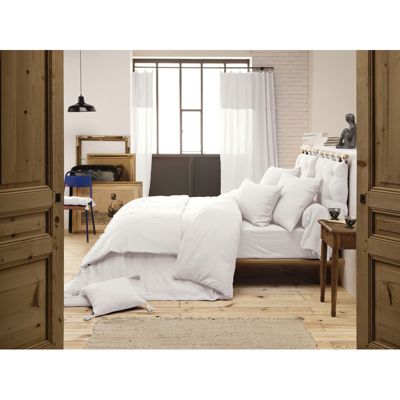 Lot de 2 coussins 40x40 double gaze de coton blanc avec pompons - PEPA