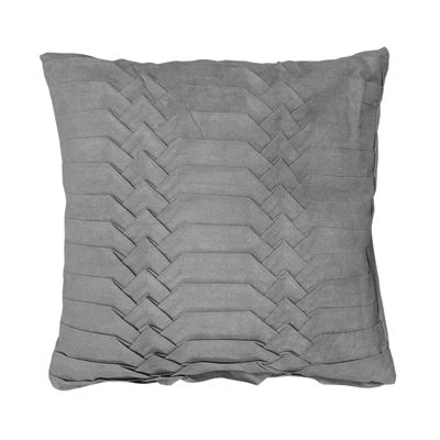 Lot de 2 coussins 45 x 45 cm microfibre gris plis géométriques - PANG