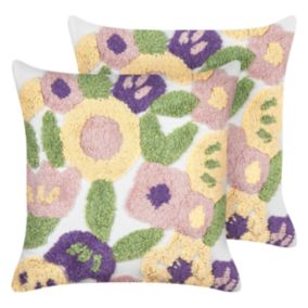 Lot de 2 coussins 45 x 45 cm multicolore TRICORNIO