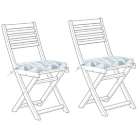 Lot de 2 coussins bleu et blanc pour chaises FIJI