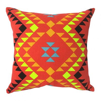 Lot de 2 coussins carrés au motif tribal rouge 45 x 45 cm - TRIBE