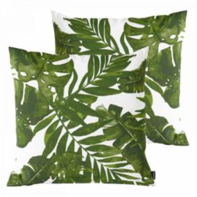 Lot de 2 coussins carrés polyester jungle 45x45x8 cm  Oviala