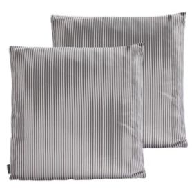 Lot de 2 coussins carrés polyester linea gris 45x45x8 cm  Oviala