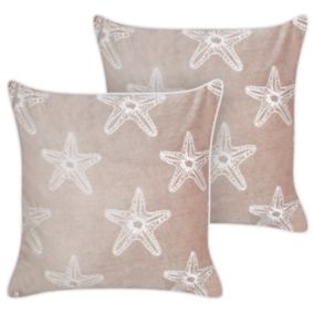 Lot de 2 coussins CERAMIUM Coton 45 x 45 cm Rose pastel