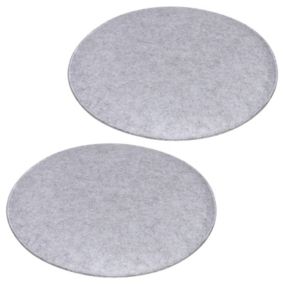 Lot de 2 coussins d'assise JONITA pour chaises de salle à manger ou bureau, galettes de chaise ou fauteuil rondes en feutre gris