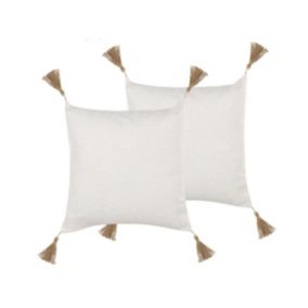 Lot de 2 coussins décoratifs AZALEA 45 x 45 cm Beige clair Unicolore