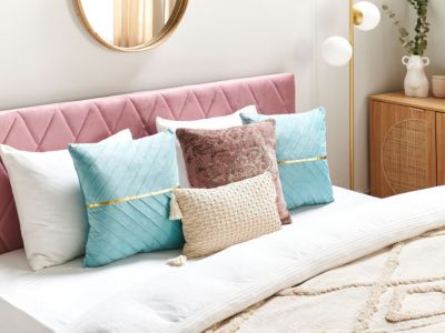 Lot de 2 coussins décoratifs CONEFLOWER 45 x 45 cm Bleu clair À rayure