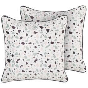 Lot de 2 coussins décoratifs en velours multicolore 45 x 45 cm LAVENDER