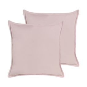 Lot de 2 coussins décoratifs EUSTOMA Velours 60 x 60 cm Rose Unicolore