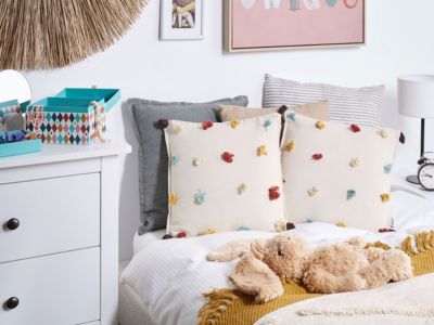 Lot de 2 coussins décoratifs FUSSEL 45 x 45 cm Coton Beige clair