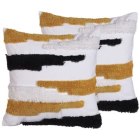 Lot de 2 coussins décoratifs MONARDA 45 x 45 cm Multicolore Motif abstrait