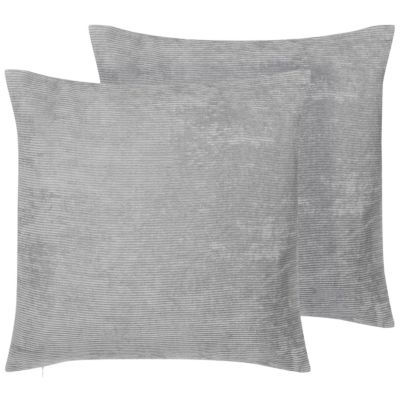 Lot de 2 coussins décoratifs NOLANA 45 x 45 cm Gris Unicolore
