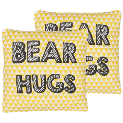 Lot de 2 coussins décoratifs RADZKOT Coton 40 x 40 cm Jaune