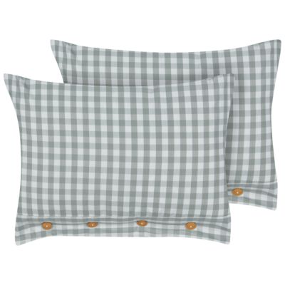 Lot de 2 coussins décoratifs TALYA 40 x 60 cm Vert menthe À carreaux