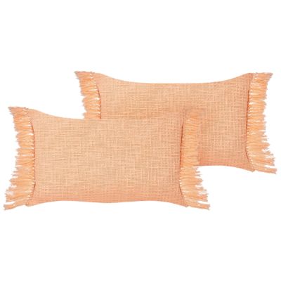 Lot de 2 coussins décoratifs TANSY 40 x 60 cm Coton Orange Unicolore