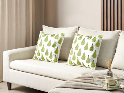 Lot de 2 coussins décoratifs TRACHELIUM 45 x 45 cm Vert Motif de plante