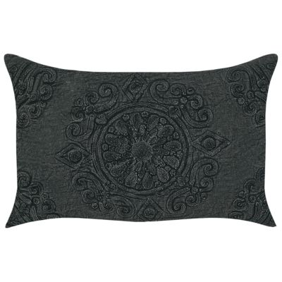 Lot de 2 coussins décoratifs VELOOR 30 x 50 cm Coton Gris foncé Motif oriental