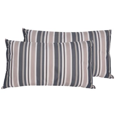 Lot de 2 coussins d'extérieur KASTOS À rayure 40 x 70 cm Taupe