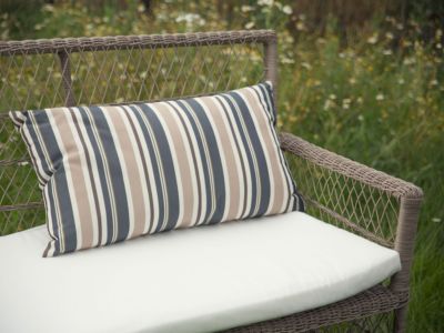 Lot de 2 coussins d'extérieur KASTOS À rayure 40 x 70 cm Taupe