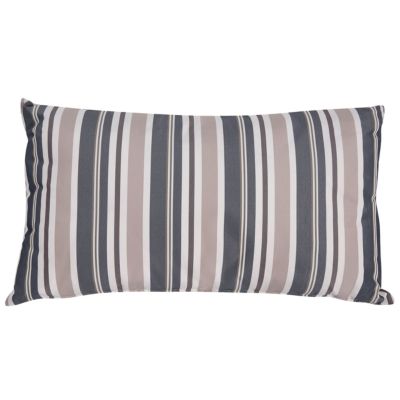 Lot de 2 coussins d'extérieur KASTOS À rayure 40 x 70 cm Taupe
