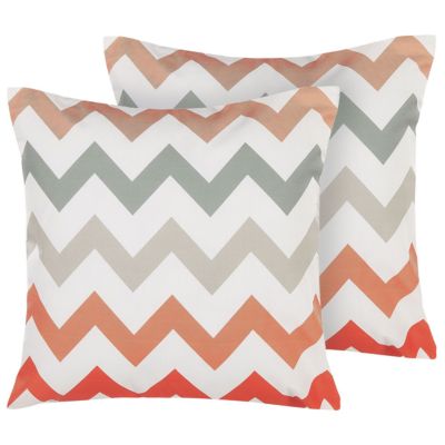 Lot de 2 coussins d'extérieur LAGARO Motif à chevrons 45 x 45 cm Multicolore