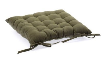 Lot de 2 Coussins de chaise en coton Taupe, 38 x 38 cm