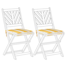 Lot de 2 coussins de jardin jaune et blanc TERNI