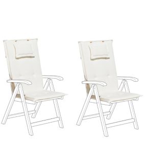 Lot de 2 coussins en tissu blanc cassé pour chaises de jardin TOSCANA/JAVA