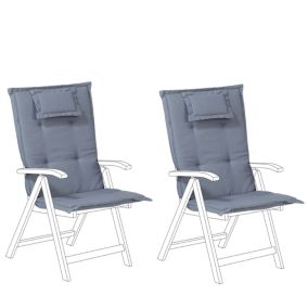 Lot de 2 coussins en tissu bleu pour chaises de jardin TOSCANA/JAVA