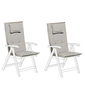 Lot de 2 coussins en tissu gris et beige pour chaises de jardin TOSCANA/JAVA