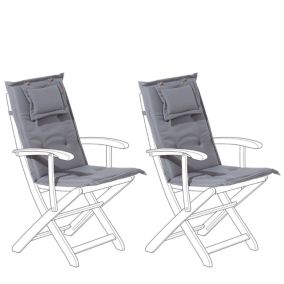 Lot de 2 coussins en tissu gris graphite pour chaises de jardin MAUI