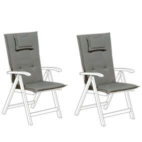 Lot de 2 coussins en tissu gris graphite pour chaises de jardin TOSCANA/JAVA