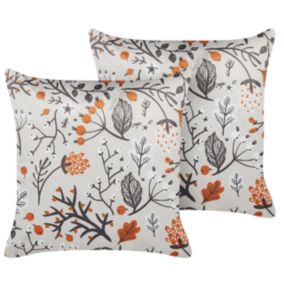 Lot de 2 coussins en velours blanc cassé 45 x 45 cm MONTBRETIA