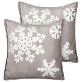 Lot de 2 coussins MURRAYA Coton 45 x 45 cm Abstrait Gris