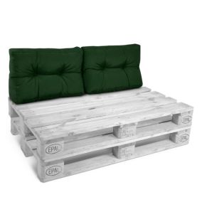 Lot de 2 Coussins pour Canape Euro Palette Style Vert foncé 60x40x20cm